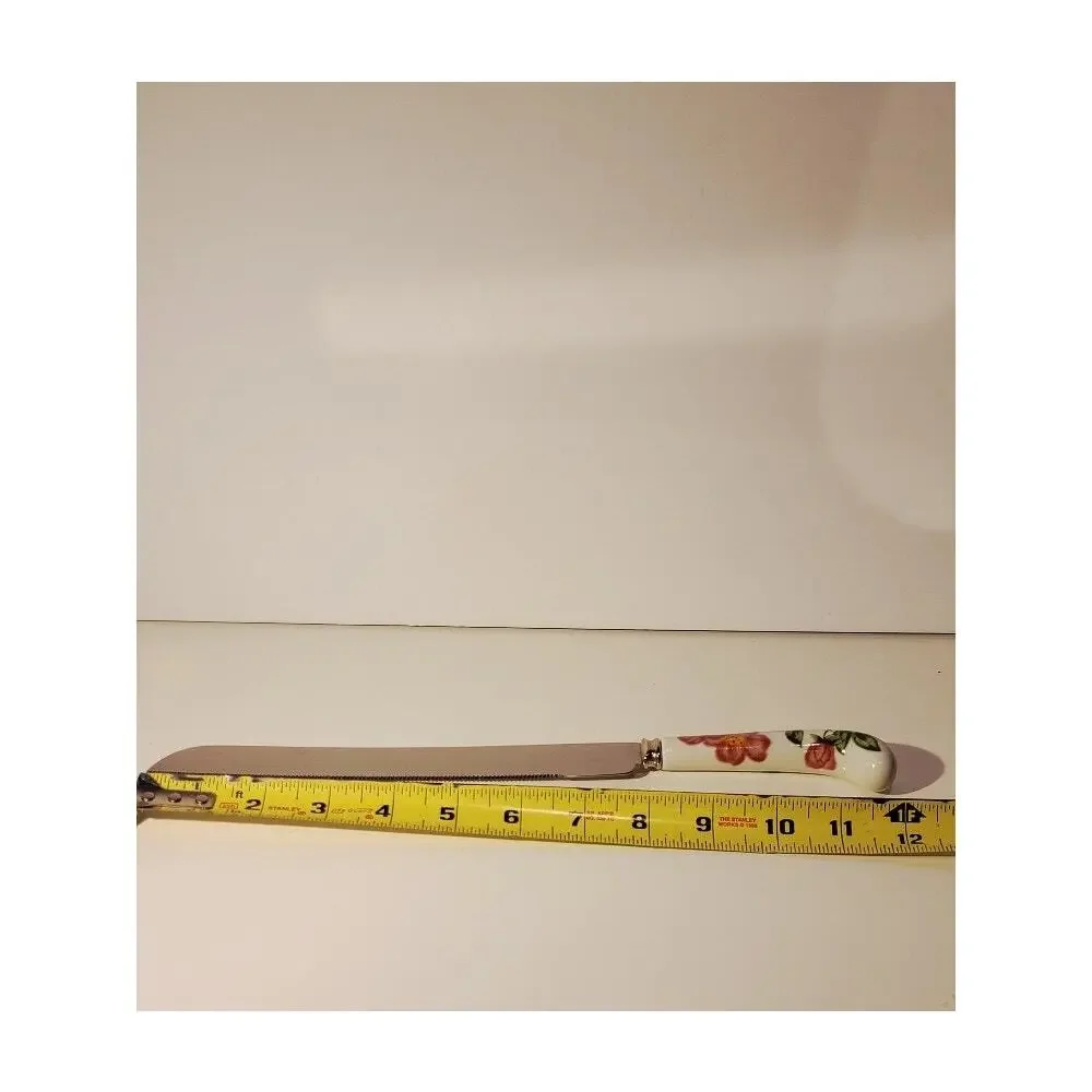 VTG Sheffield‎ Knives Set of 2 Floral Prill England Stainless Porcelain Handles
